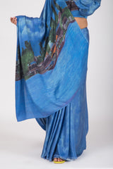 Reflections of Tranquility - Gaji Silk Saree & Unstitched Blouse Set