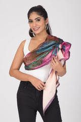 Blossoms of Paradise - Pure Habutai Silk Scarf - Pink Hues