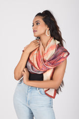 Blooms of Hope - Pure Habutai Silk Scarf - Magenta