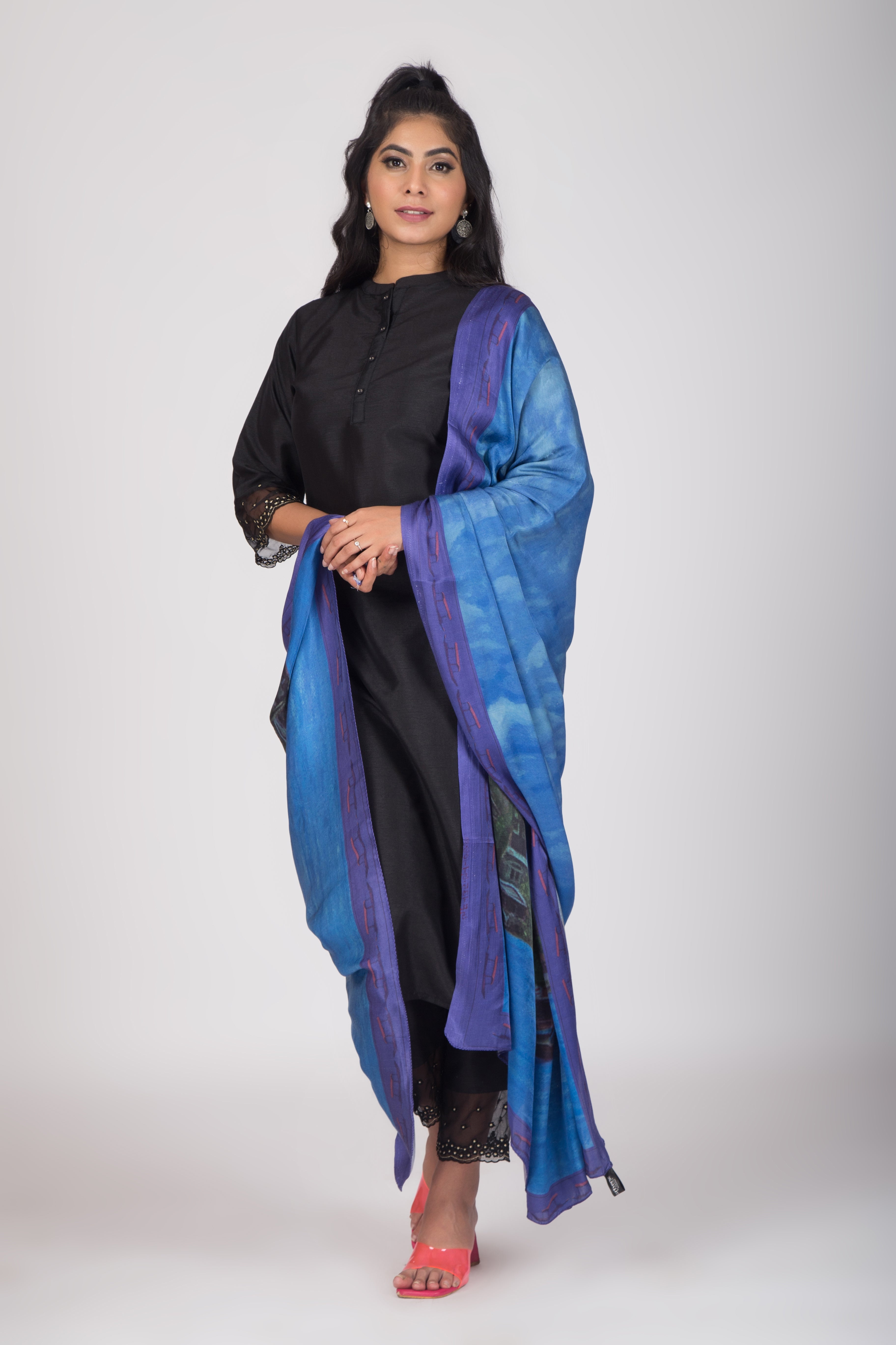 Reflections of Tranquility - Gaji Silk Dupatta