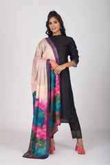 Blossoms of Paradise - Gaji Silk Dupatta - Purple Hues